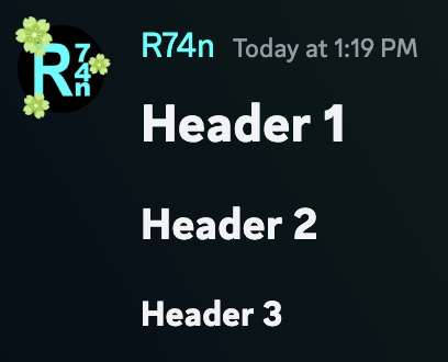 All three header sizes, starting with the largest