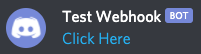 Hyperlink shown in a webhook message